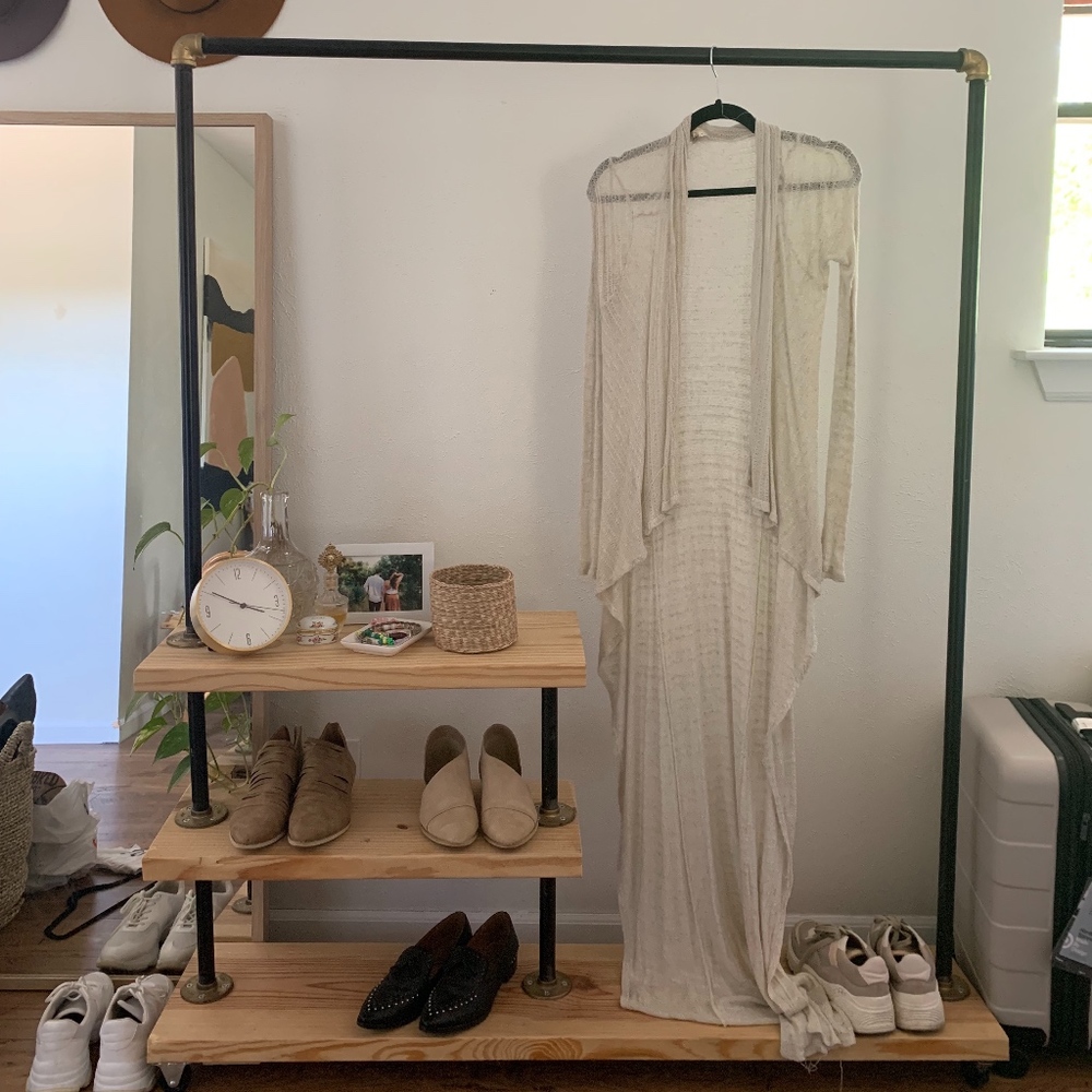 Long sleeve, floor length cardigan